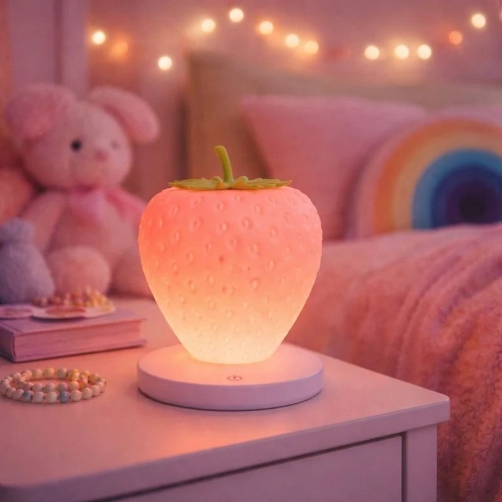iJoy Strawberry LED Night Light USB Rechargeable 3 Light Modes Bedroom Bin Deal